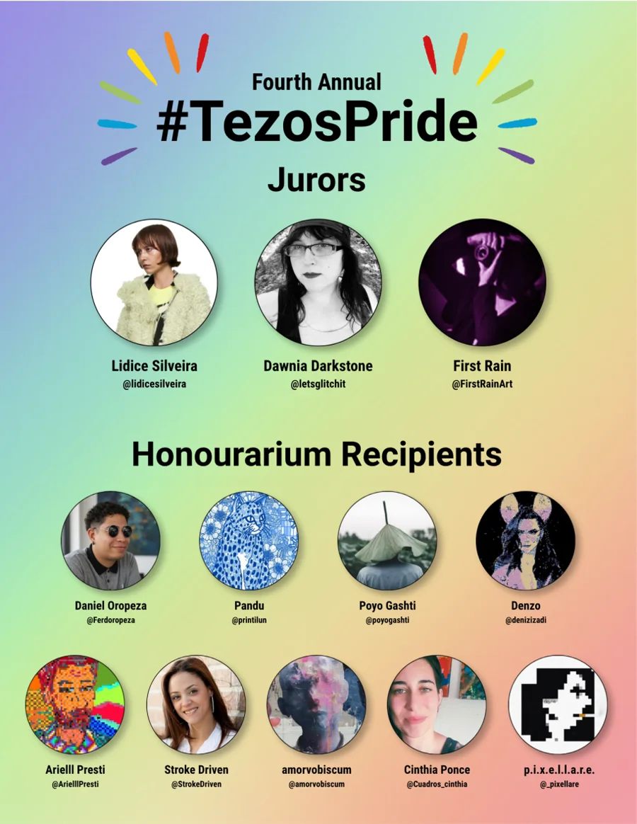 Jurors: Lidice Silveira, Dawnia Darkstone, First Rain — Honourarium recipients: Daniel Oropeza, Pandu, Poyo Gashti, Denzo, Arielll Presti, Stroke Driven, amorvobiscum, Cinthia Ponce, p.i.x.e.l.l.a.r.e.